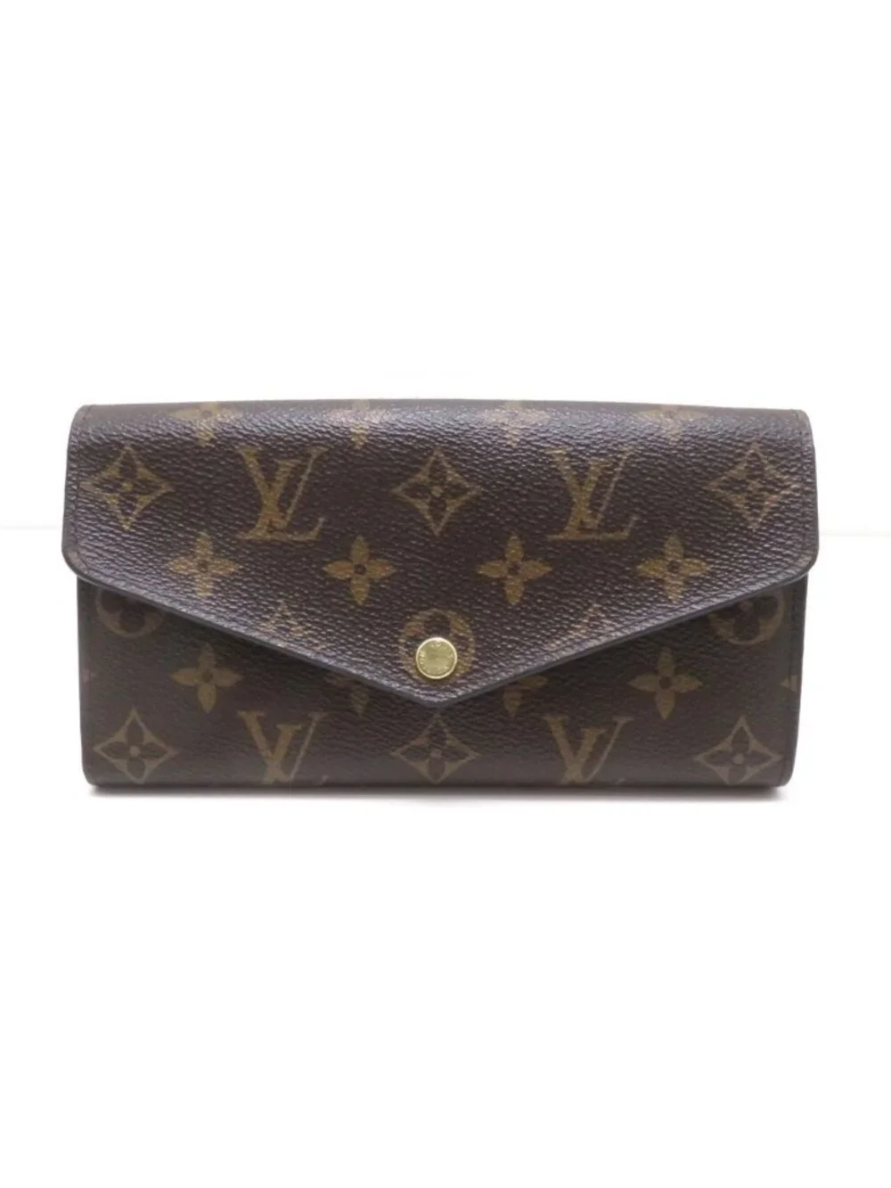 Louis Vuitton Portefeuille Sarah Monogram Coquelicot Wallet Canvas Brown